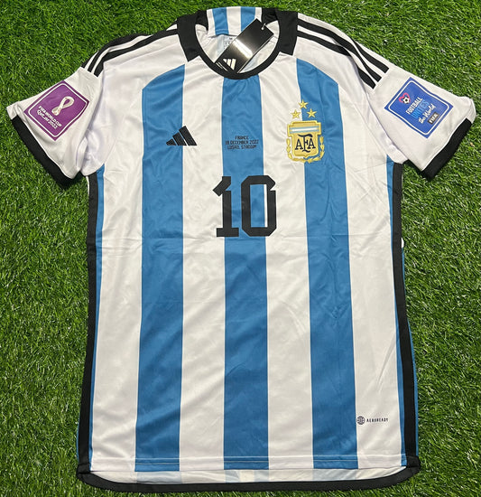 [Custom Order] MESSI #10 Argentina 2022 World Cup Final Jersey | Lusail Stadium | Sizes: L , XL